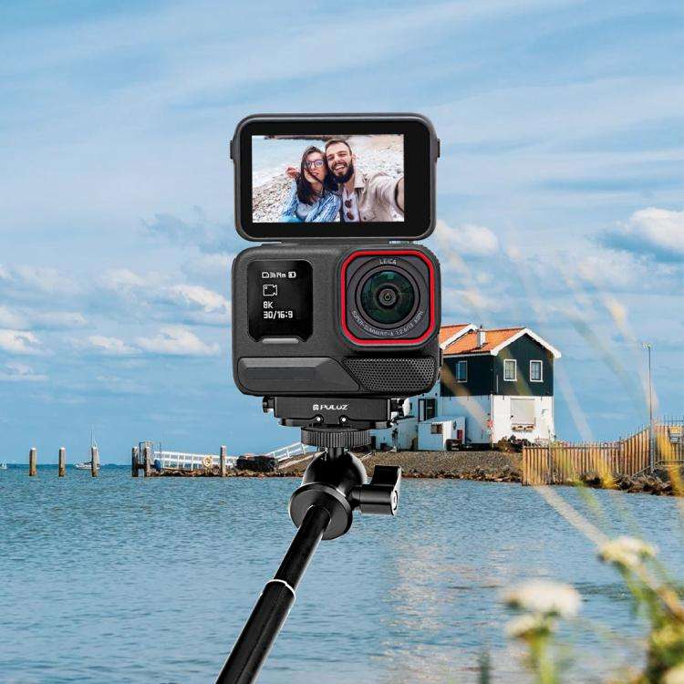 For Insta360 X5 / Ace Pro / Pro 2 PULUZ Aviation Aluminum Quick Release Base Adapter Bracket (Black)