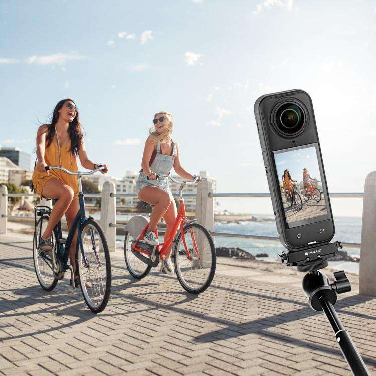 For Insta360 X5 / Ace Pro / Pro 2 PULUZ Aviation Aluminum Quick Release Base Adapter Bracket (Black)