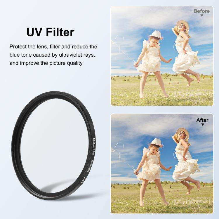 For Insta360 Ace Pro 2 PULUZ 52mm UV Lens Filter Adapter Ring with Lens Cover (Black)