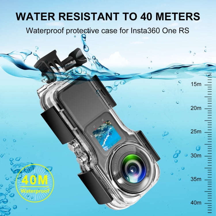 For Insta360 One RS 1-Inch 360 Edition PULUZ 40m Underwater Waterproof Housing Case