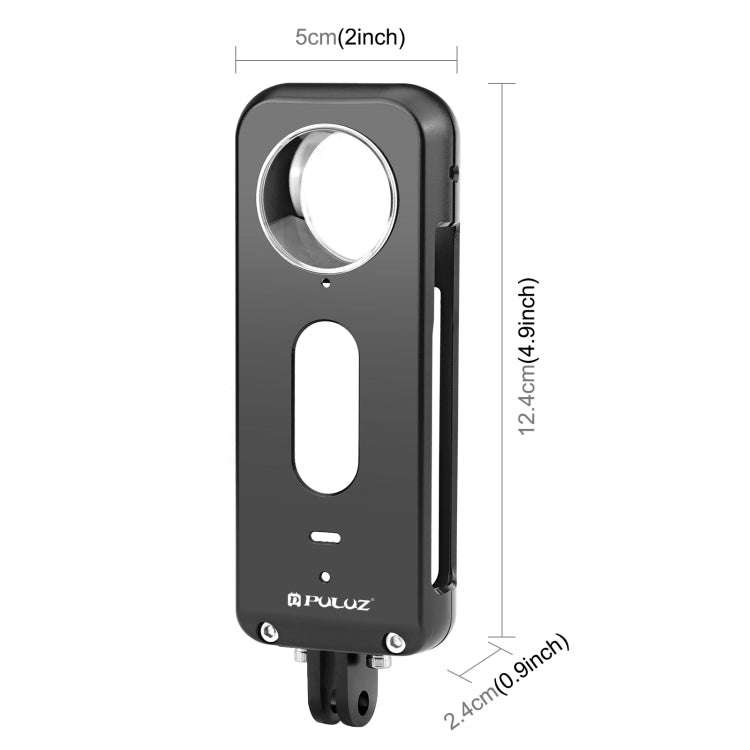 For Insta360 X3 PULUZ Metal Protective Cage Rig Housing Frame with Lens Protector(Black)