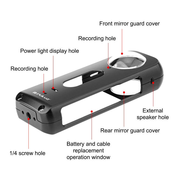 For Insta360 X3 PULUZ Metal Protective Cage Rig Housing Frame with Lens Protector(Black)