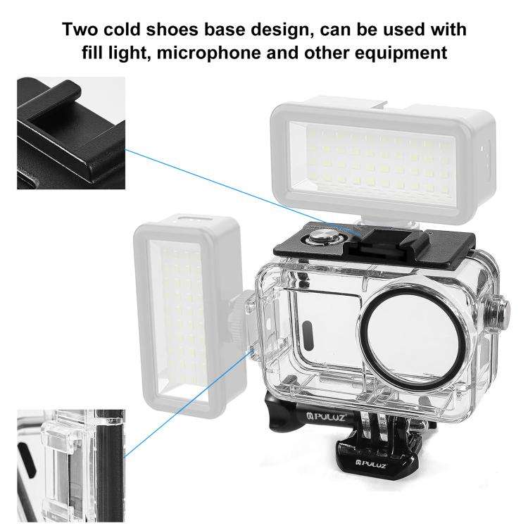 For DJI Osmo Action 5 Pro / 3 / 4 PULUZ 60m Underwater Waterproof Housing Diving Case with Cold S...