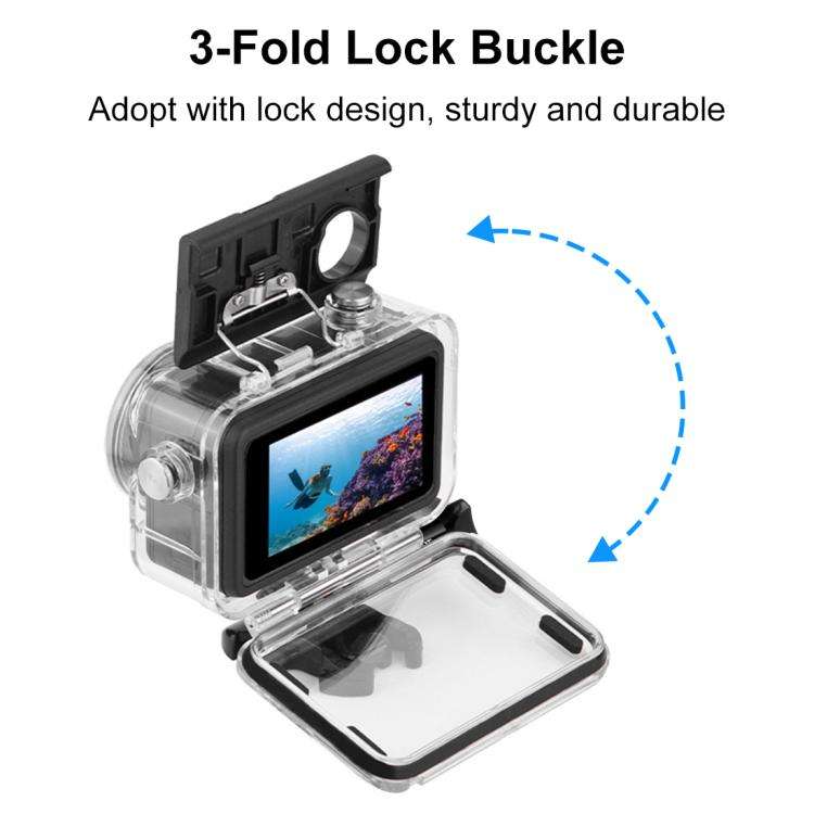 For DJI Osmo Action 5 Pro / 3 / 4 PULUZ 60m Underwater Waterproof Housing Diving Case with Cold S...