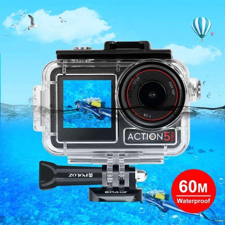 For DJI Osmo Action 5 Pro / 3 / 4 PULUZ 60m Underwater Waterproof Housing Diving Case with Cold S...