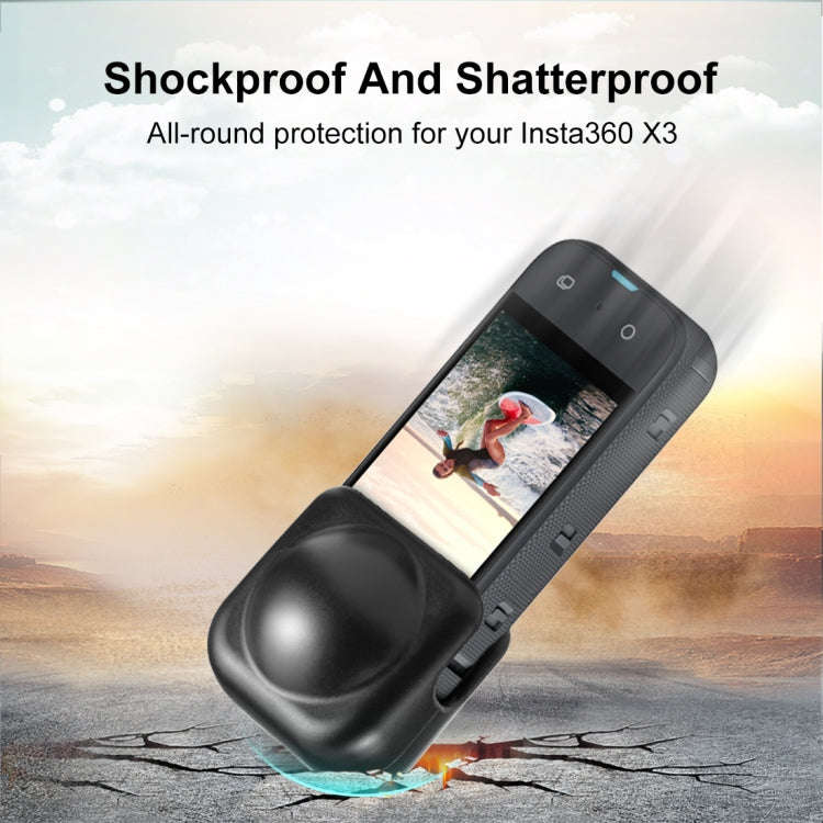 For Insta360 X3 PULUZ Silicone Protective  Lens Cover(Black)