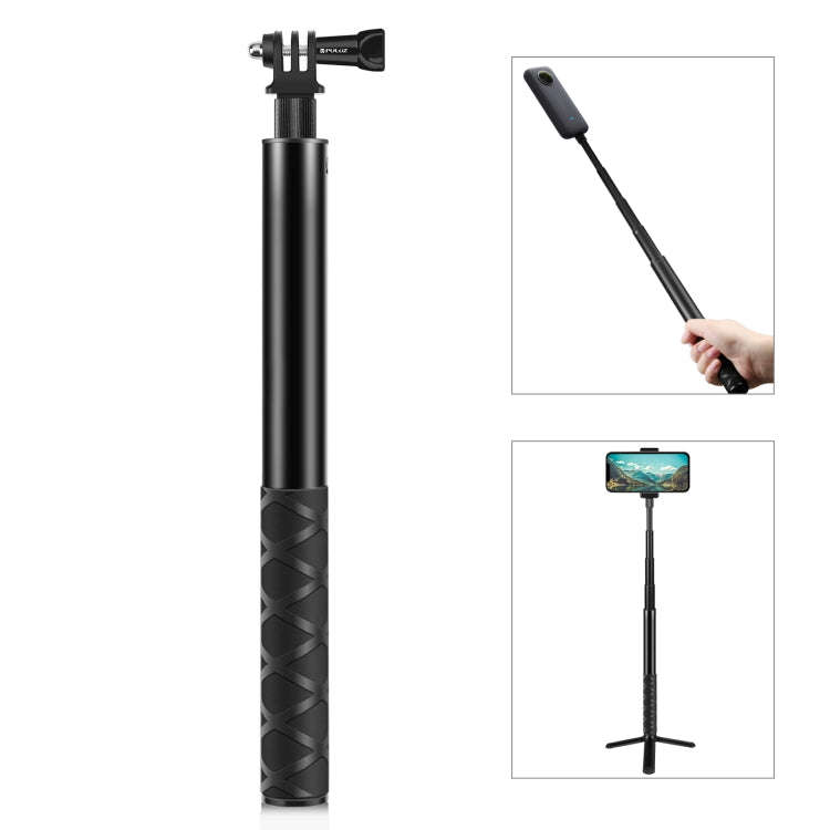 PULUZ 110cm Metal Selfie Stick Monopod with Invisible Adapter Base & Screw for Insta360 One RS / ...