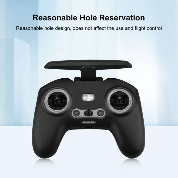 For DJI FPV Combo Remote Control PULUZ Silicone Protective Case with Neck Strap(Black)