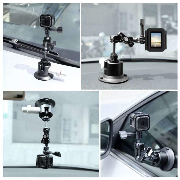 PULUZ Magic Arm with Pump Suction Cup Aluminum Alloy Mount (Black)