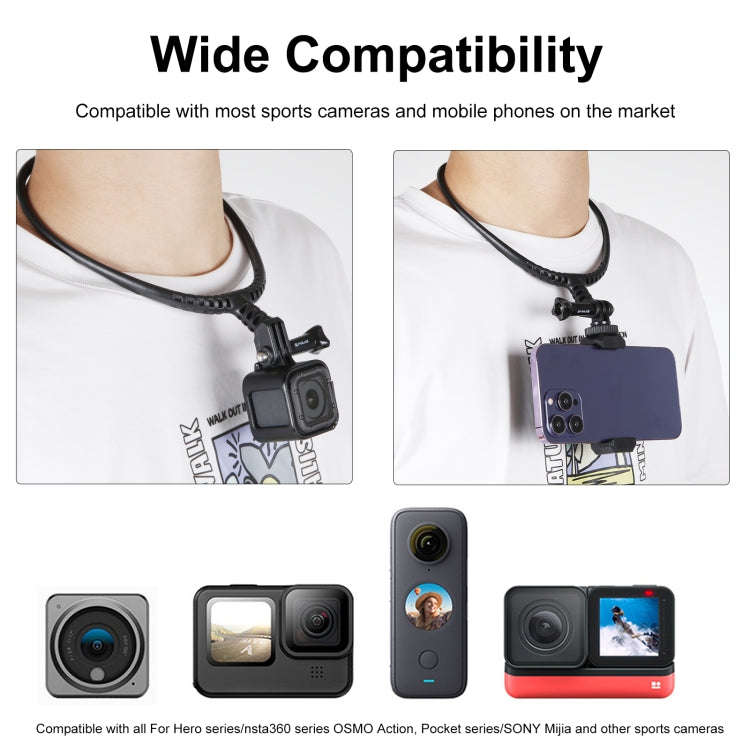PULUZ Lazy Adjustable Neck Bracket for GoPro Action Cameras (Black)