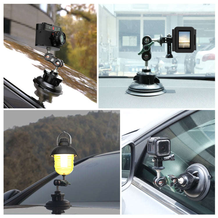 PULUZ Magic Arm Strong Suction Cup Aluminum Alloy Mount(Black)