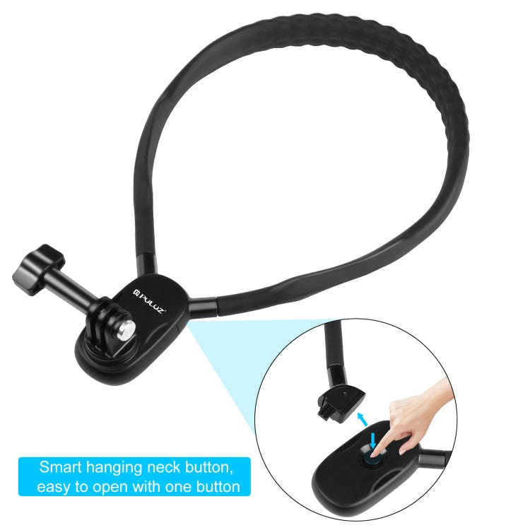 PULUZ Lazy Neck Bracket POV View Mount for GoPro Action Cameras (Black)