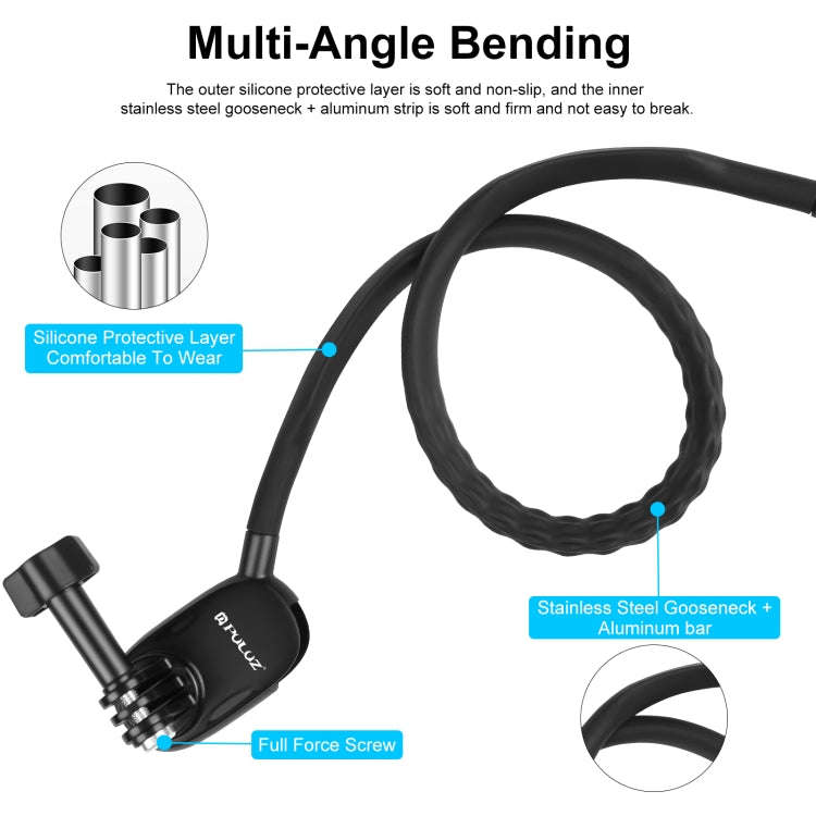 PULUZ Lazy Neck Bracket POV View Mount for GoPro Action Cameras (Black)