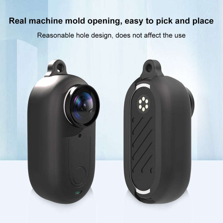 For Insta360 GO 3 PULUZ Camera Silicone Case with Lens  Cover (Black)