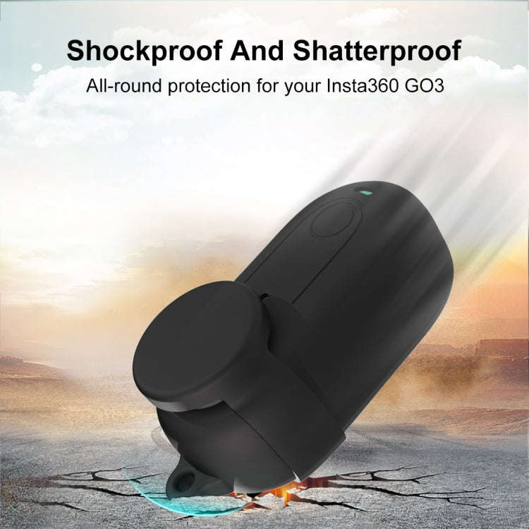 For Insta360 GO 3 PULUZ Camera Silicone Case with Lens  Cover (Black)