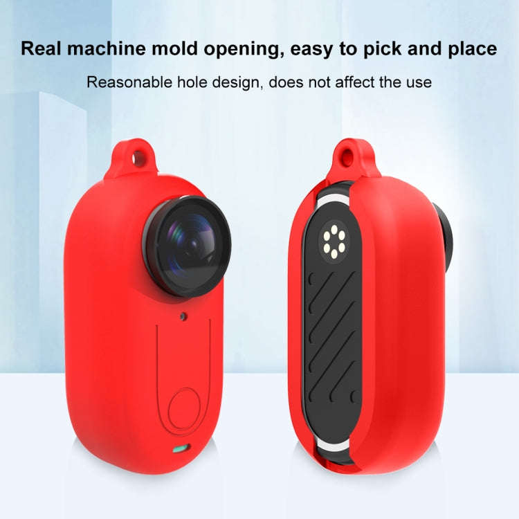 For Insta360 GO 3 PULUZ Camera Silicone Case with Lens  Cover (Red)