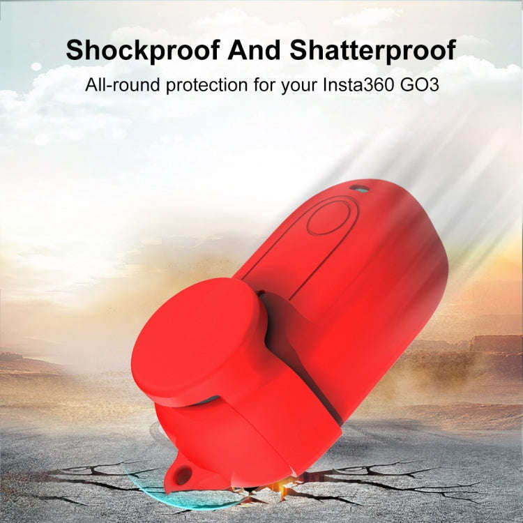 For Insta360 GO 3 PULUZ Camera Silicone Case with Lens  Cover (Red)
