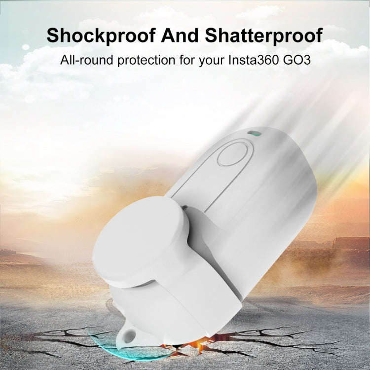 For Insta360 GO 3 PULUZ Camera Silicone Case with Lens  Cover (White)
