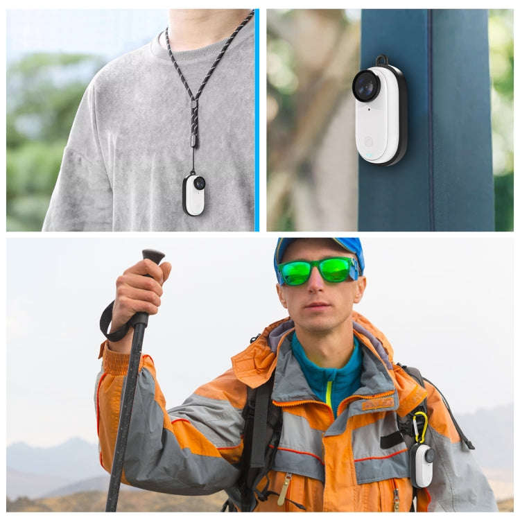 For Insta360 GO 3 / GO 3S PULUZ Body Magnetic Plastic Protective Frame Cage with Carabiner (Black)
