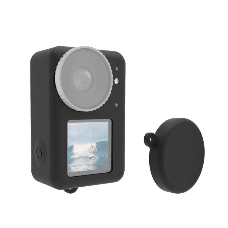 For DJI Osmo Action 5 Pro / 4 / 3 PULUZ Silicone Protective Case with Lens Cap (Black)