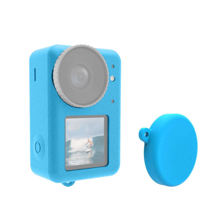 For DJI Osmo Action 5 Pro / 4 / 3  PULUZ Silicone Protective Case with Lens Cap (Blue)