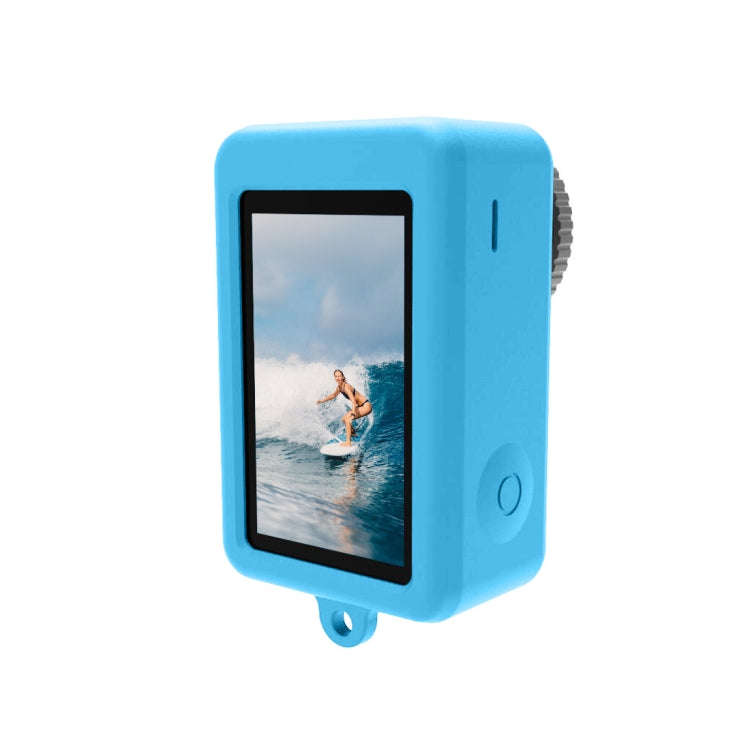 For DJI Osmo Action 5 Pro / 4 / 3  PULUZ Silicone Protective Case with Lens Cap (Blue)
