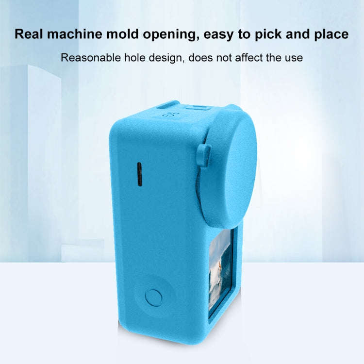 For DJI Osmo Action 5 Pro / 4 / 3  PULUZ Silicone Protective Case with Lens Cap (Blue)