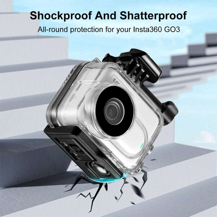 For Insta360 GO 3  / GO 3SPULUZ 60m Underwater Waterproof Housing Case with Base Adapter & Screw ...