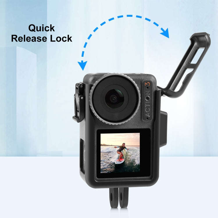 For DJI Osmo Action Pro 5 / 4 / 3 PULUZ Vertical Plastic Protective Frame Cage with Cold Shoes (B...