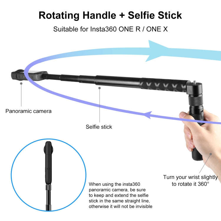 For Insta360 X3 / X4 PULUZ Rotary Handle Desktop Tripod Stand (Black)