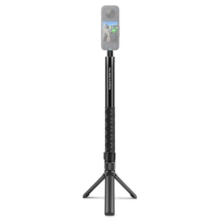 For Insta360 X3 / X4 PULUZ Rotary Handle Desktop Tripod Stand 110cm Selfie Stick Monopod (Black)