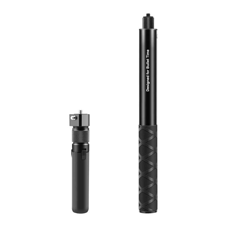 For Insta360 X3 / X4 PULUZ Rotary Handle Desktop Tripod Stand 110cm Selfie Stick Monopod (Black)