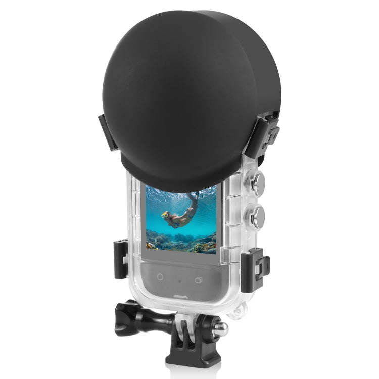 For Insta360 X3 / X4 PULUZ Invisible Dive Case Lens Guard Silicone Protective Cover (Black)