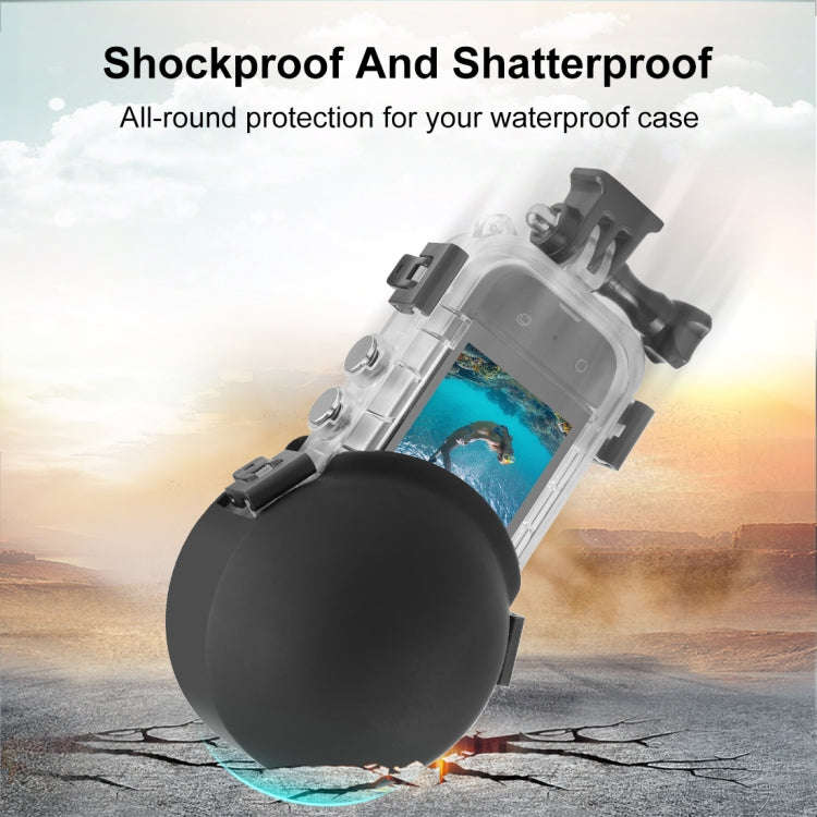 For Insta360 X3 / X4 PULUZ Invisible Dive Case Lens Guard Silicone Protective Cover (Black)