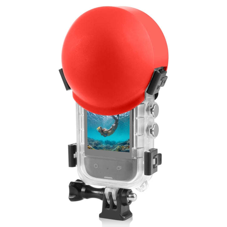 For Insta360 X3 / X4 PULUZ Invisible Dive Case Lens Guard Silicone Protective Cover (Red)