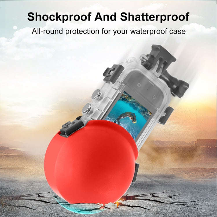 For Insta360 X3 / X4 PULUZ Invisible Dive Case Lens Guard Silicone Protective Cover (Red)