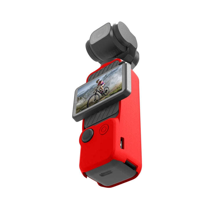 For DJI OSMO Pocket 3 PULUZ  3 in 1 Silicone Cover Case Set (Red)