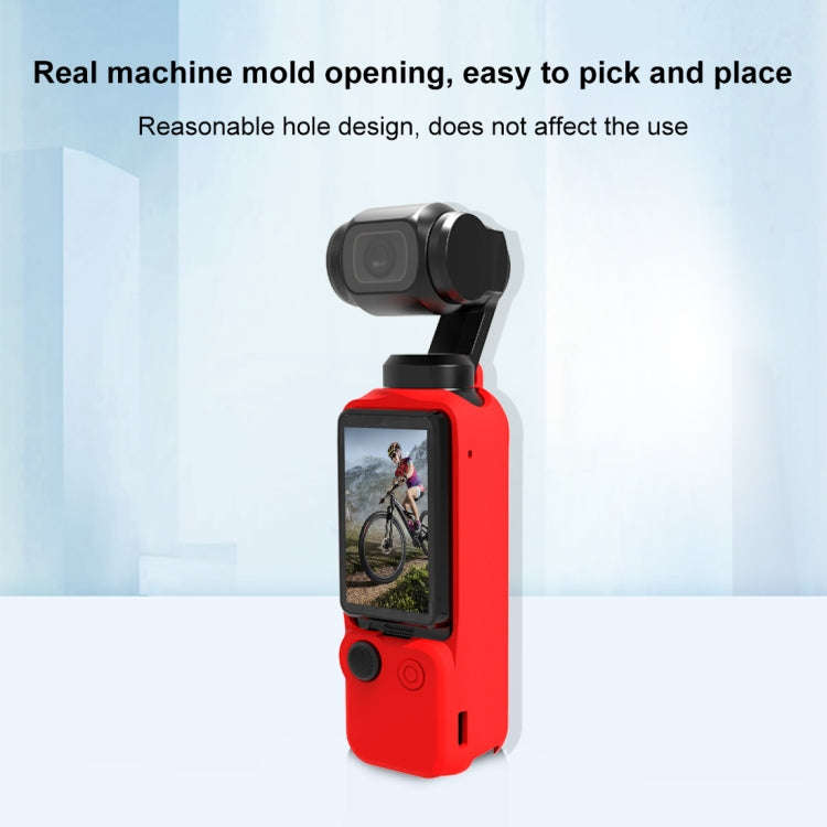 For DJI OSMO Pocket 3 PULUZ  3 in 1 Silicone Cover Case Set (Red)