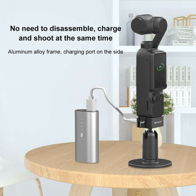 For DJI OSMO Pocket 3 PULUZ USB-C / Type-C Dock Desktop Charging Base Aluminum Alloy Bracket (Black)