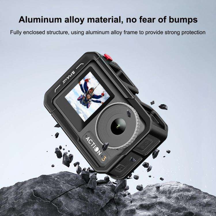 For DJI Osmo Action 5 Pro / 4 / 3 PULUZ All-inclusive Aluminum Alloy Cage Expansion Adapter Frame...