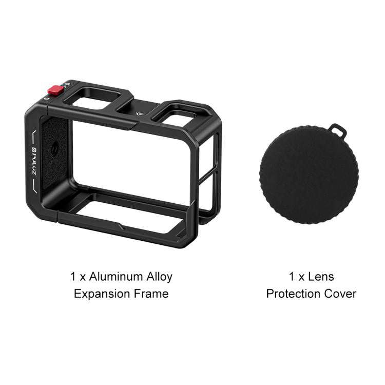 For DJI Osmo Action 5 Pro / 4 / 3 PULUZ All-inclusive Aluminum Alloy Cage Expansion Adapter Frame...