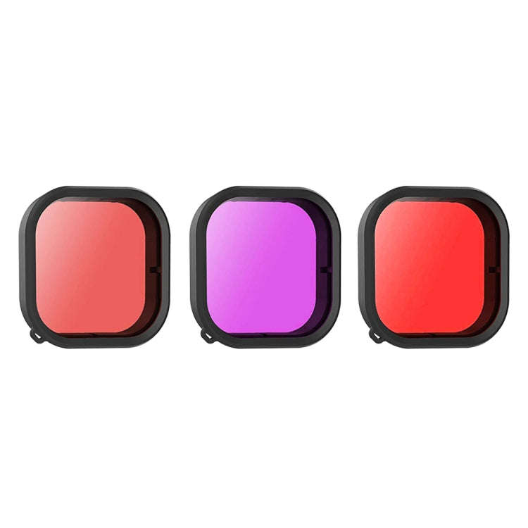 PULUZ Square Housing Diving Color Lens Filter For GoPro HERO13 Black /12 Black /11 Black /10 Blac...
