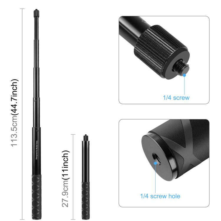 PULUZ Waist Belt Mount Strap with Selfie Stick Monopod for GoPro, Insta360, DJI and Other Action ...