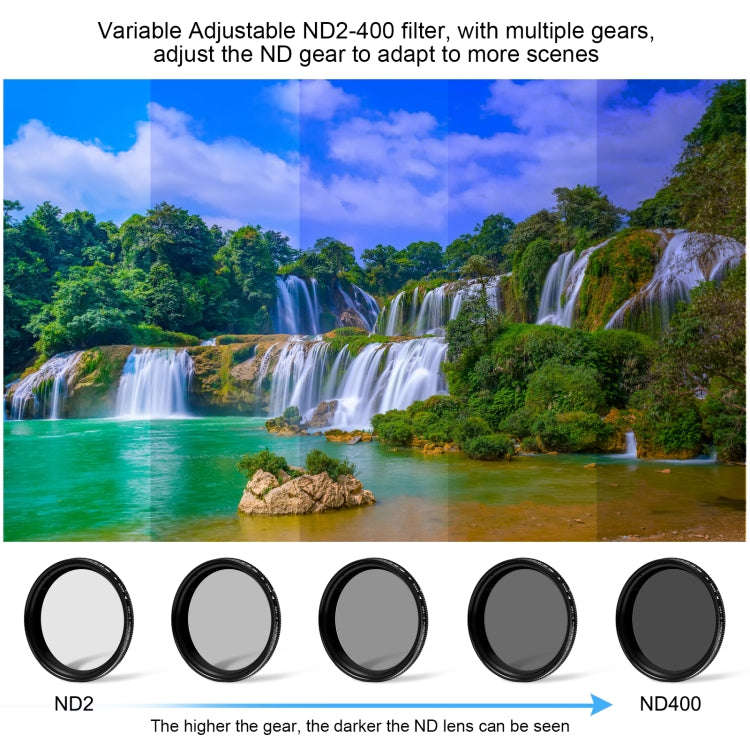 For GoPro HERO12 Black /11 Black /11 Black Mini /10 Black /9 Black PULUZ 52mm UV ND2-400 Filter w...