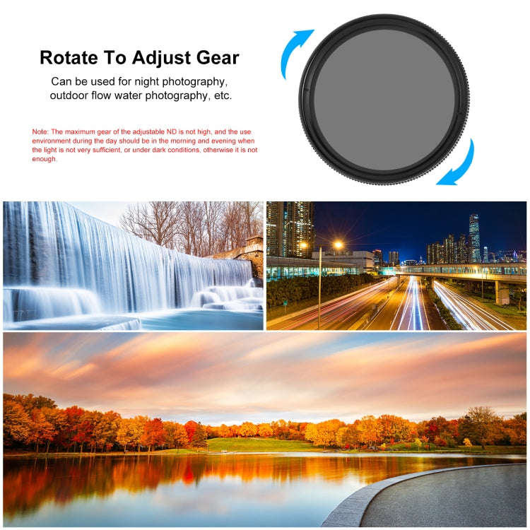 For GoPro HERO12 Black /11 Black /11 Black Mini /10 Black /9 Black PULUZ 52mm UV ND2-400 Filter w...