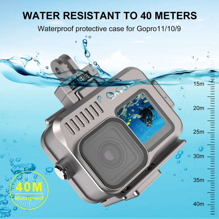 For GoPro HERO13 Black /12 Black /11 Black /10 Black /9 Black PULUZ 40m Waterproof Housing Alumin...