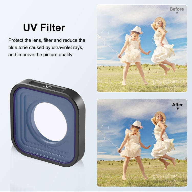 PULUZ Action Camera UV Lens Filter For GoPro HERO13 Black /12 Black /11 Black /11 Black Mini /10 ...