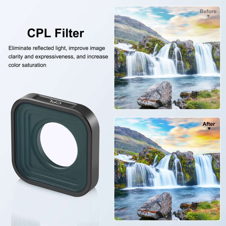 PULUZ Action Camera CPL Lens Filter For GoPro HERO13 Black /12 Black /11 Black /11 Black Mini /10...