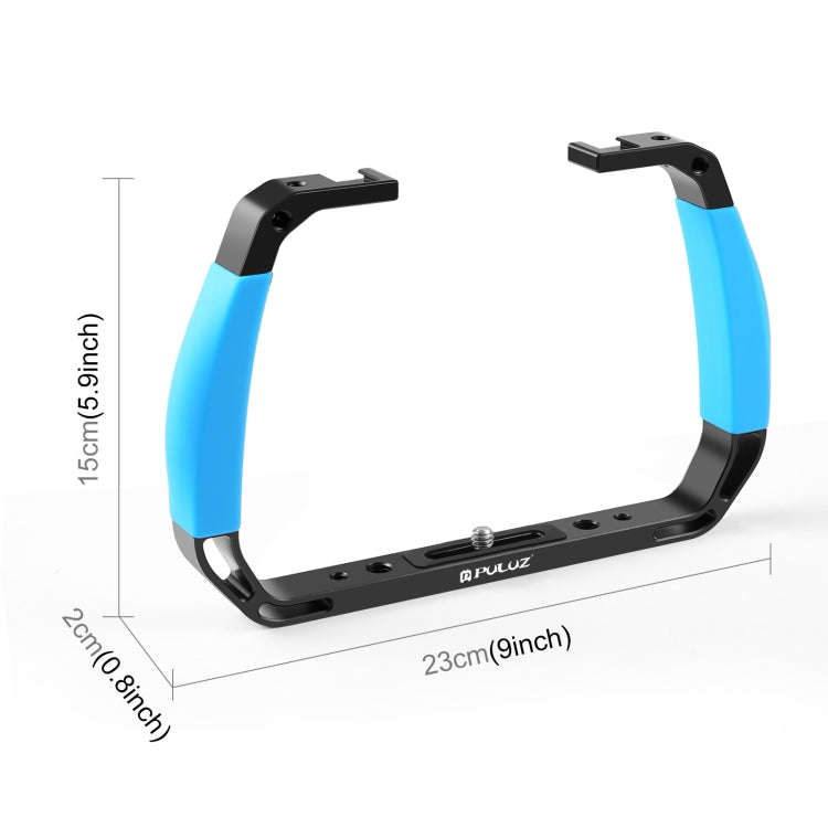 PULUZ Dual Silicone Handles Aluminium Alloy Underwater Diving Rig for GoPro, DJI OSMO Action, Ins...