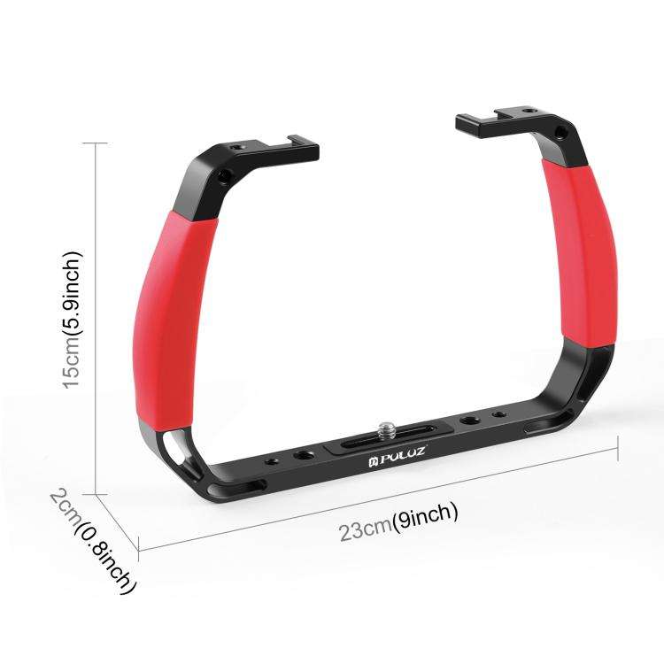 [US Warehouse] PULUZ Dual Silicone Handles Aluminium Alloy Underwater Diving Rig for GoPro, DJI O...